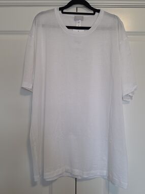 NWT HANRO OF SWITZERLAND 100% MERCERIZED COTTON WHITE LUXURY T-SHIRT XXL